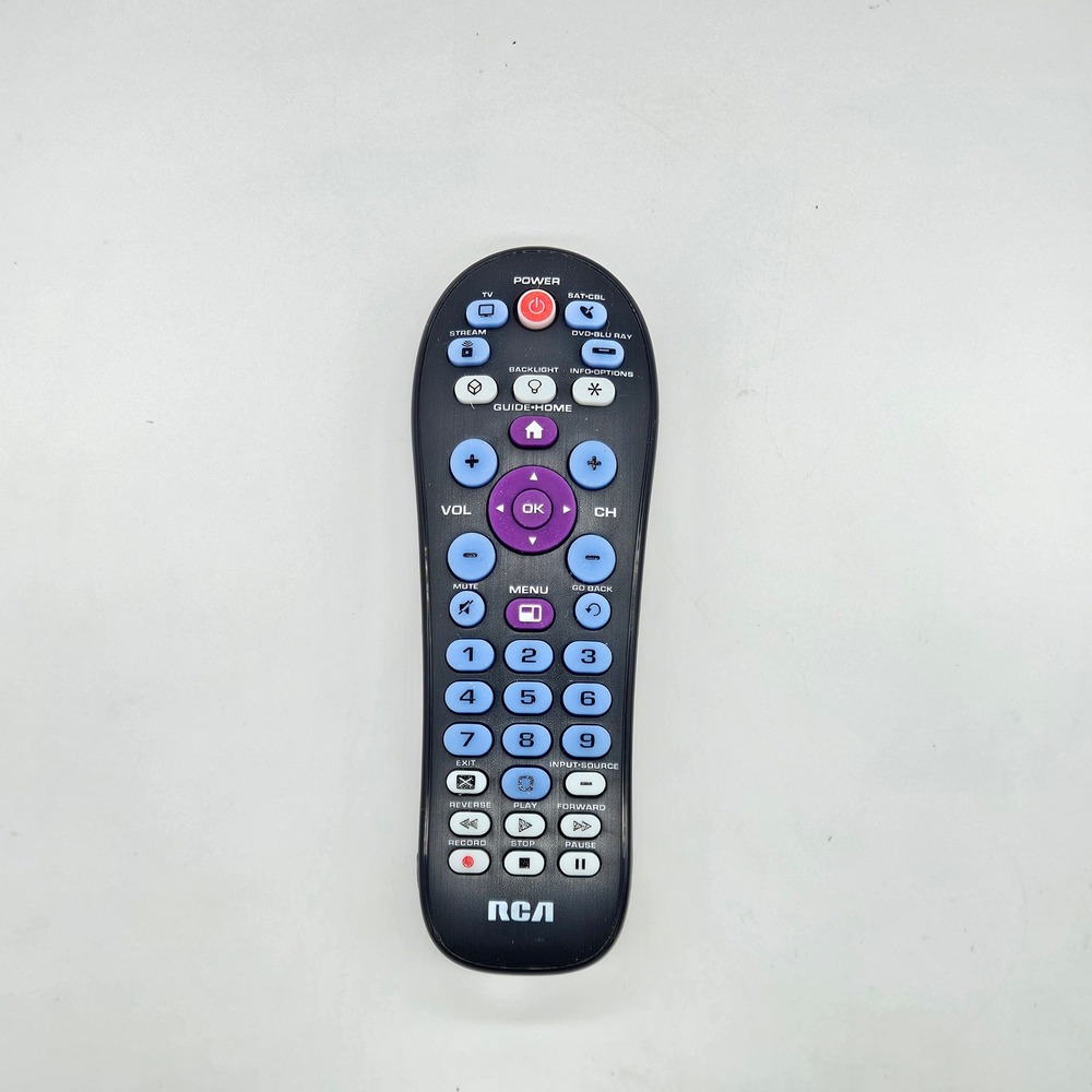 RCA Universal Remote Control 4 Device Streaming TV DVD SAT CBL Backlit Purple OK